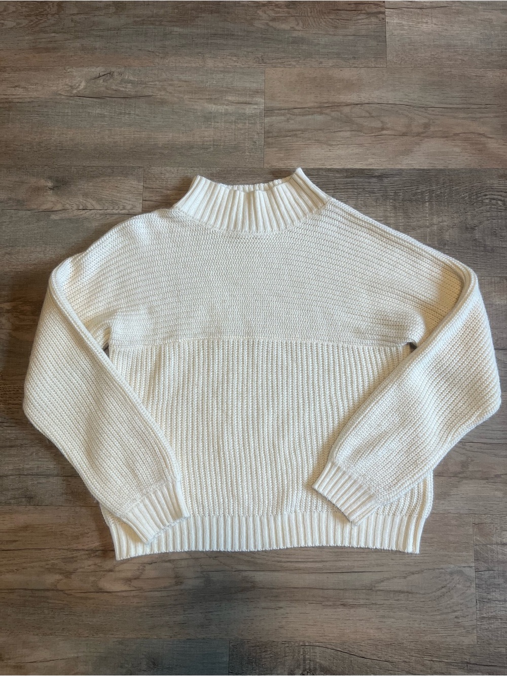 Double Zero Cream Mock Turtleneck Sweater